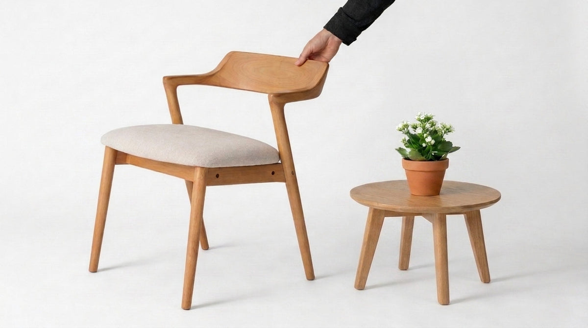 Comfortable upholstered dining chairs around a modern dining table in a Canadian home